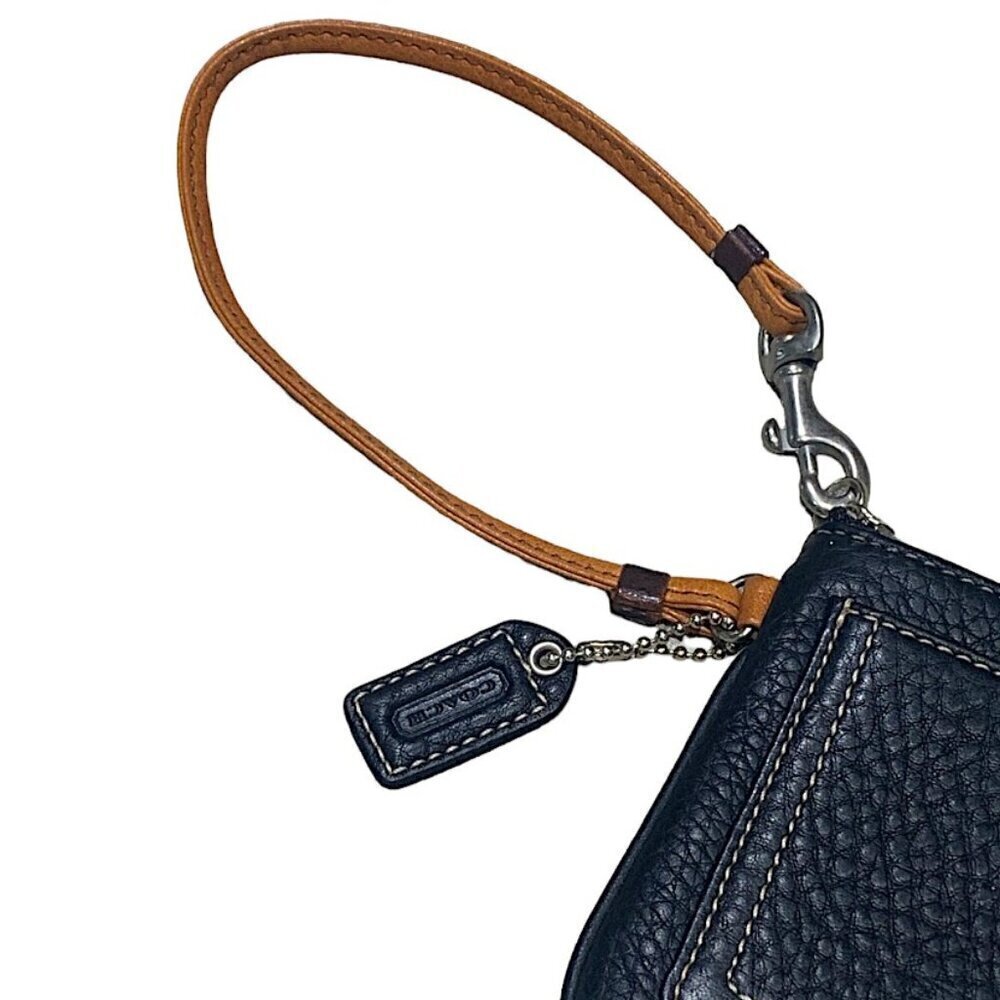COACH Black Leather Zip Close Wristlet Wallet - Picture 4 of 9